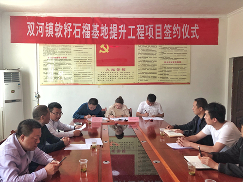 陕西PT电子游戏集团签约旬阳县双河镇软籽石榴种植基地提升工程项目 陕西PT电子游戏集团签约旬阳县双河镇软籽石榴种植基地提升工程项目
